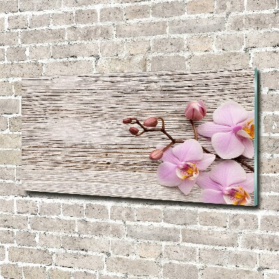 Wall art acrylic Orchid on wood