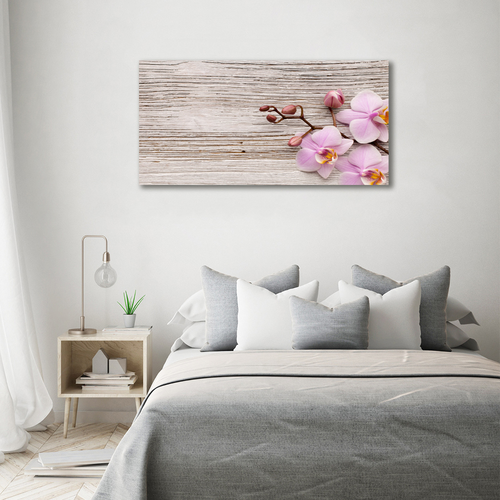 Wall art acrylic Orchid on wood