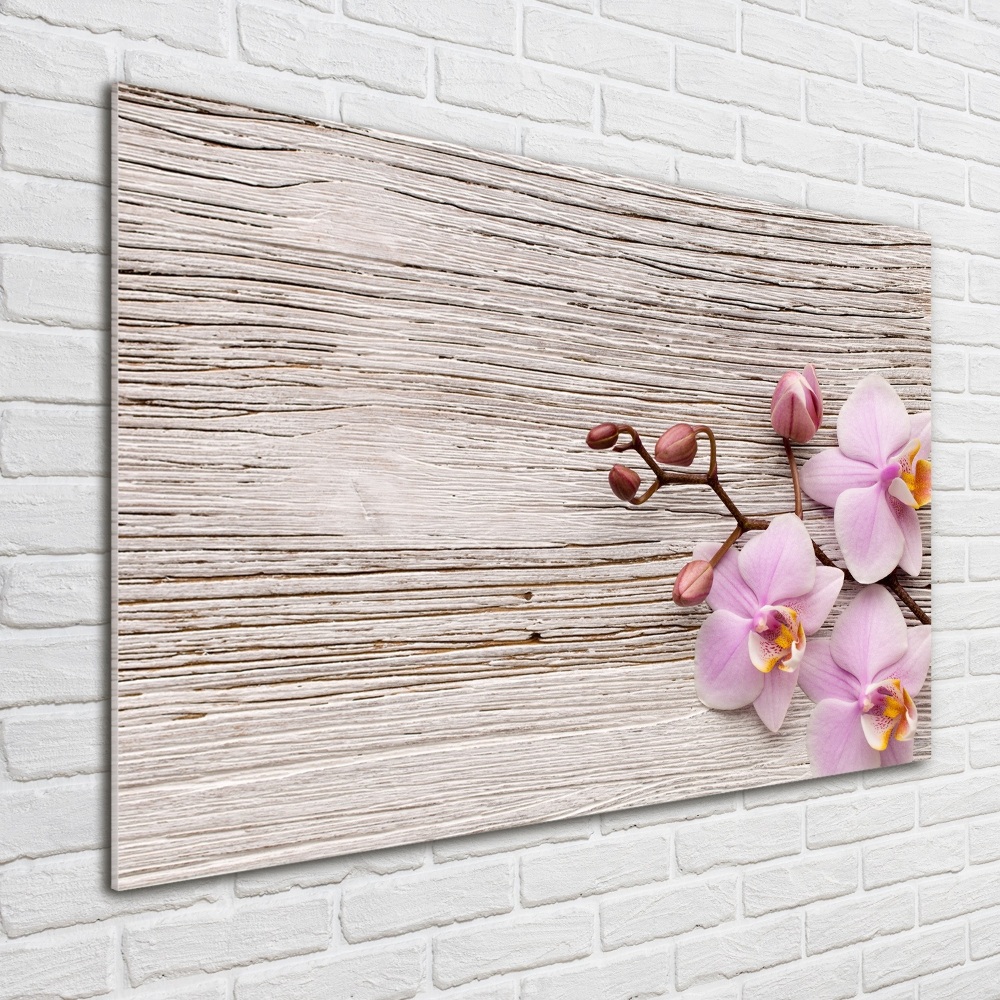 Wall art acrylic Orchid on wood