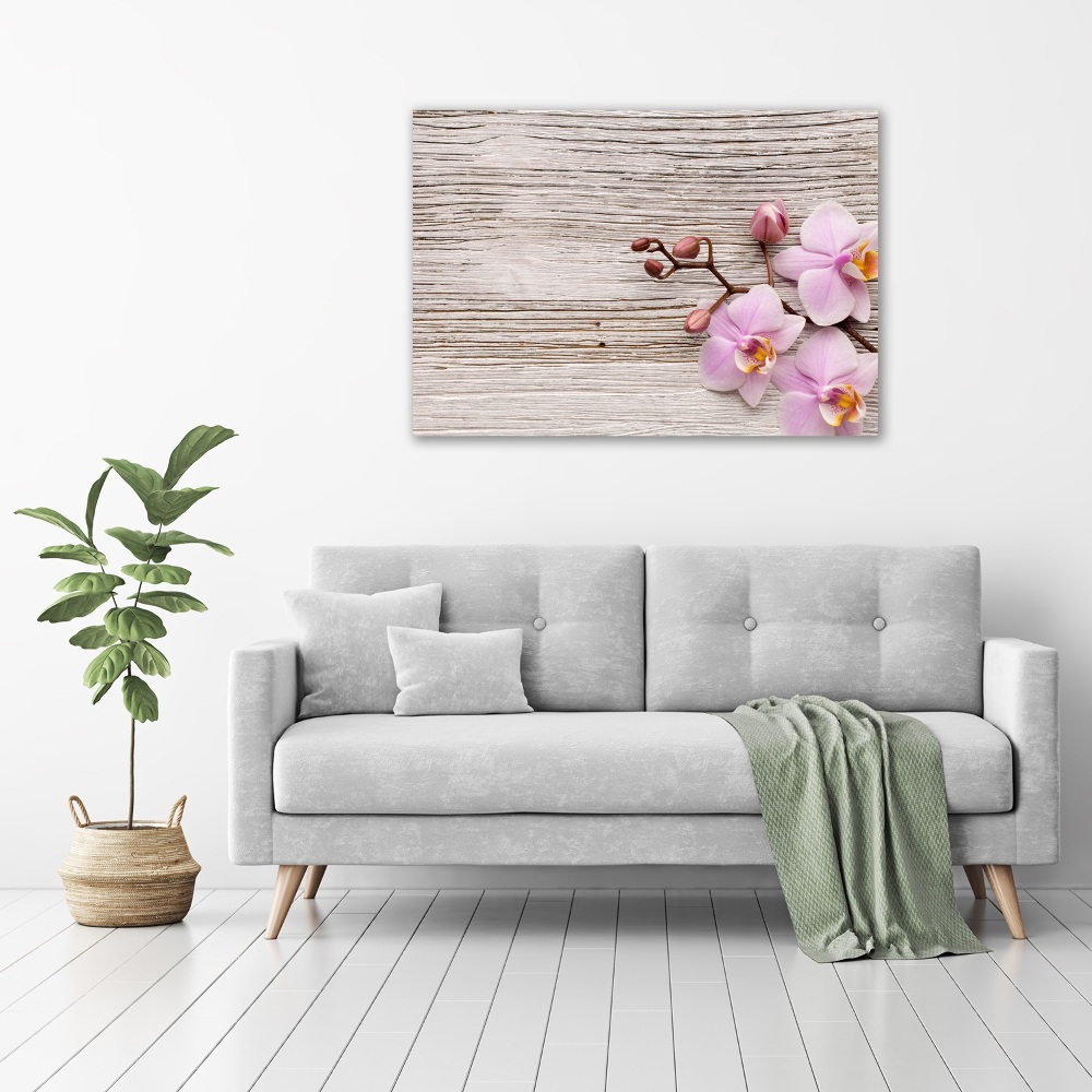 Wall art acrylic Orchid on wood