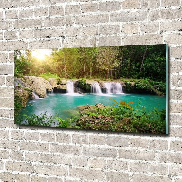 Acrylic wall art Waterfall in the forest