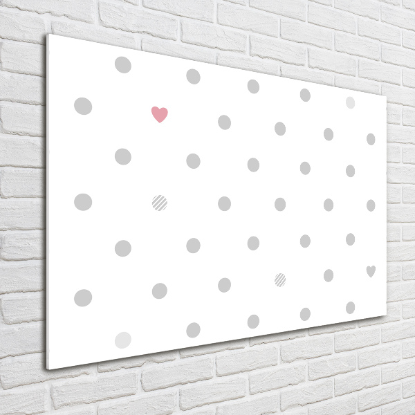 Acrylic wall picture Dots and hearts