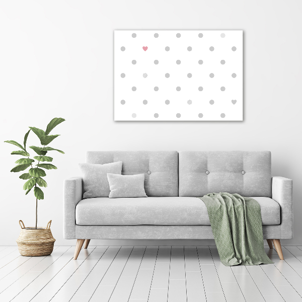 Acrylic wall picture Dots and hearts