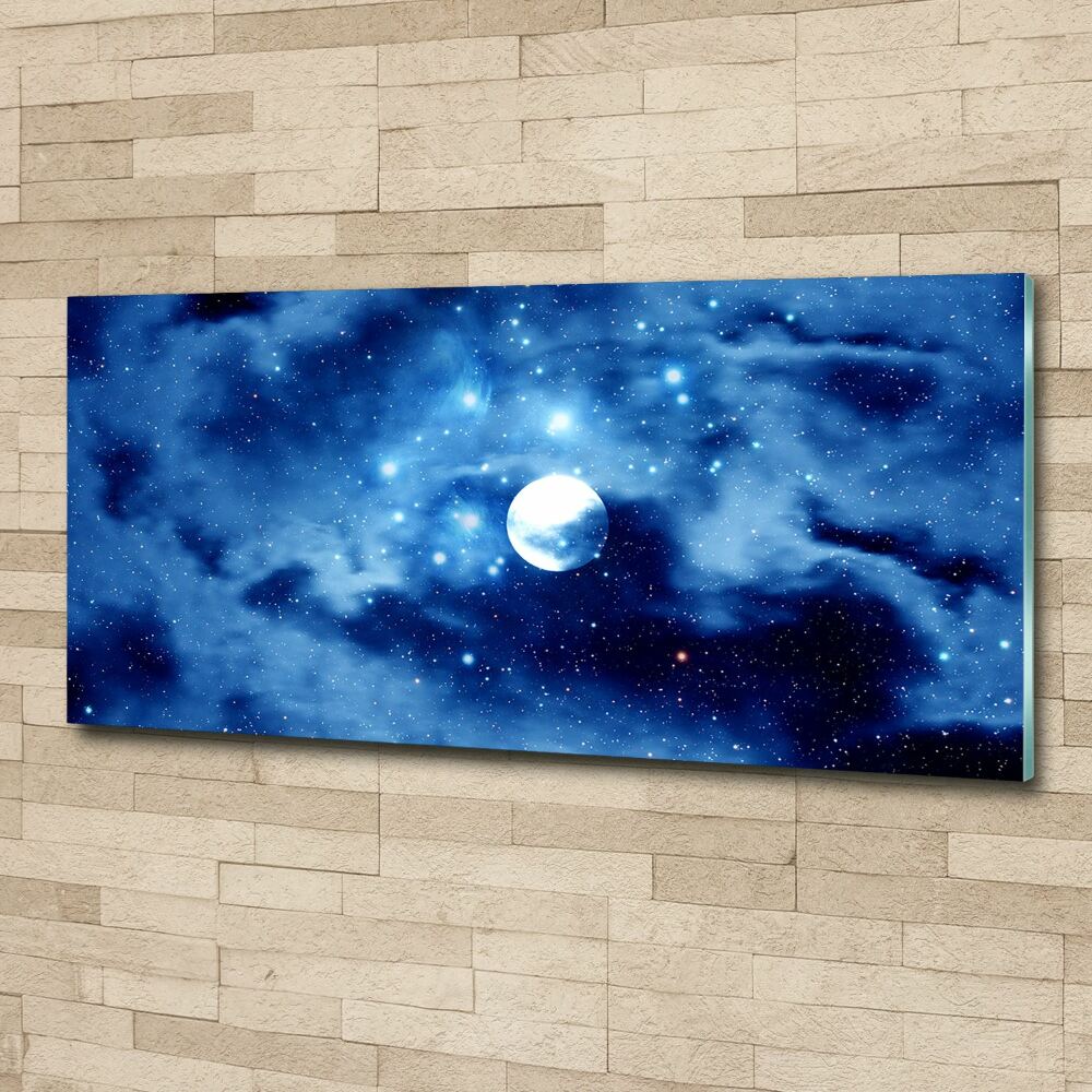 Glass acrylic wall art full moon