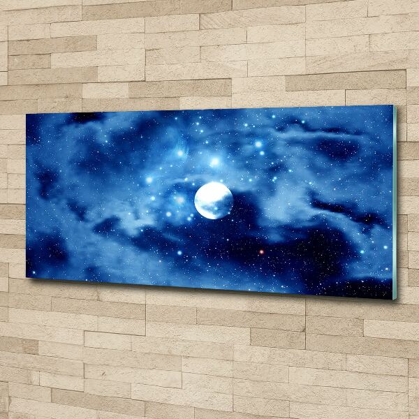 Glass acrylic wall art full moon