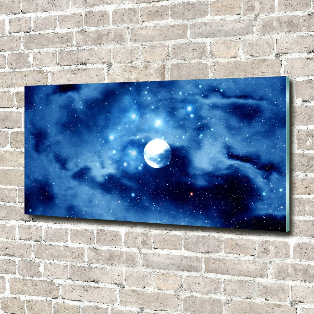 Glass acrylic wall art full moon