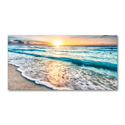 Glass acrylic wall art Sunset beach