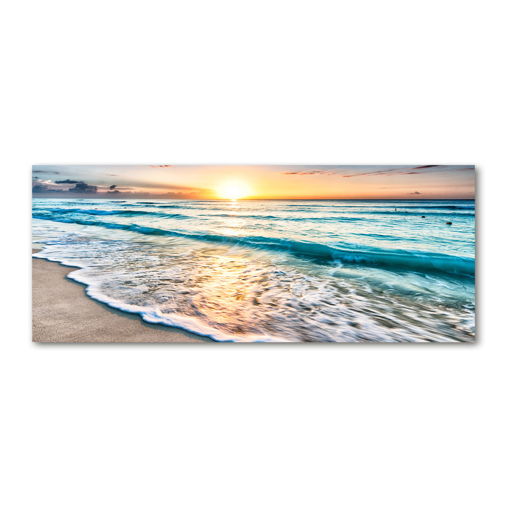 Glass acrylic wall art Sunset beach