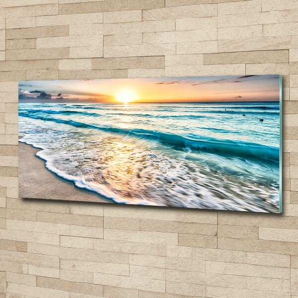 Glass acrylic wall art Sunset beach