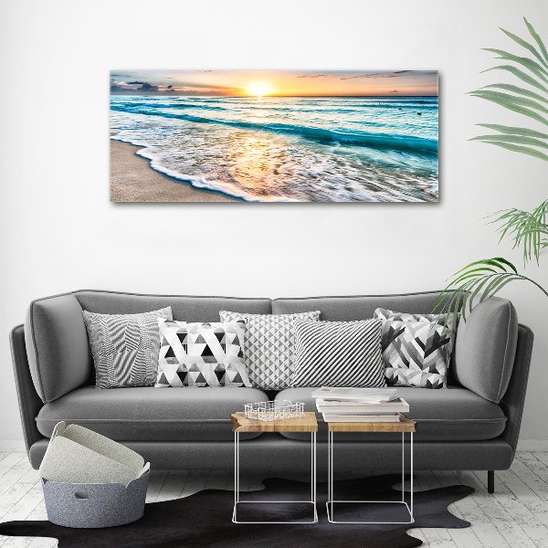 Glass acrylic wall art Sunset beach