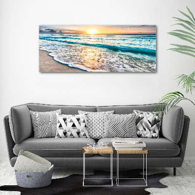 Glass acrylic wall art Sunset beach