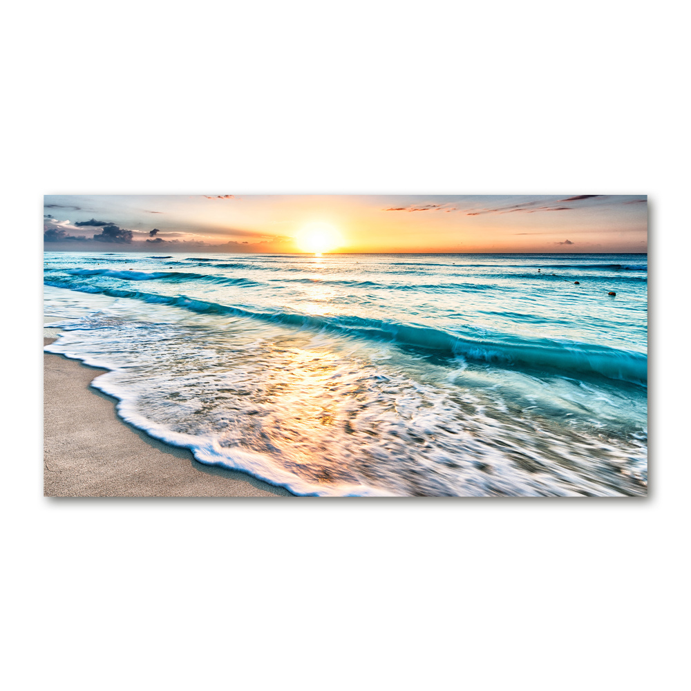 Glass acrylic wall art Sunset beach