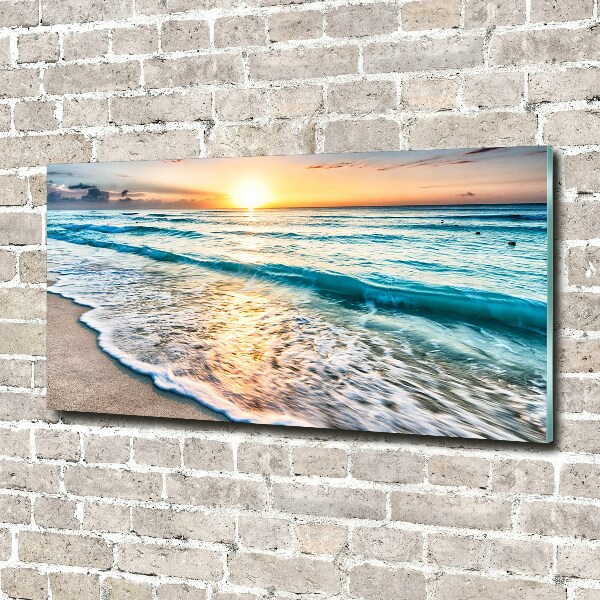 Glass acrylic wall art Sunset beach