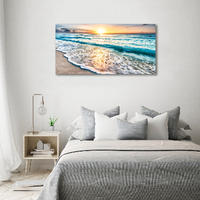 Glass acrylic wall art Sunset beach