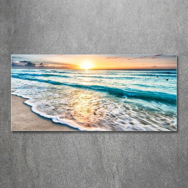 Glass acrylic wall art Sunset beach