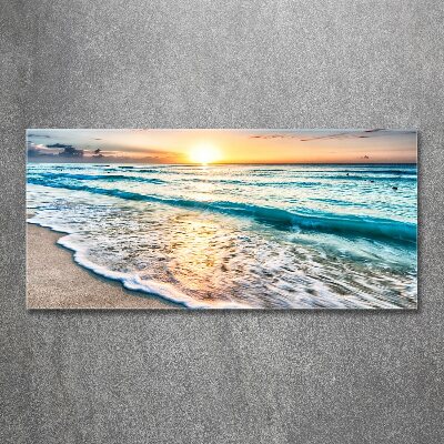 Glass acrylic wall art Sunset beach