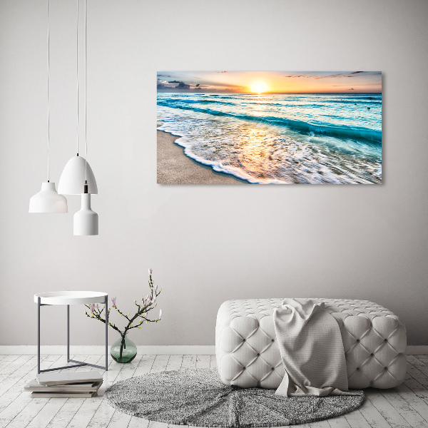 Glass acrylic wall art Sunset beach