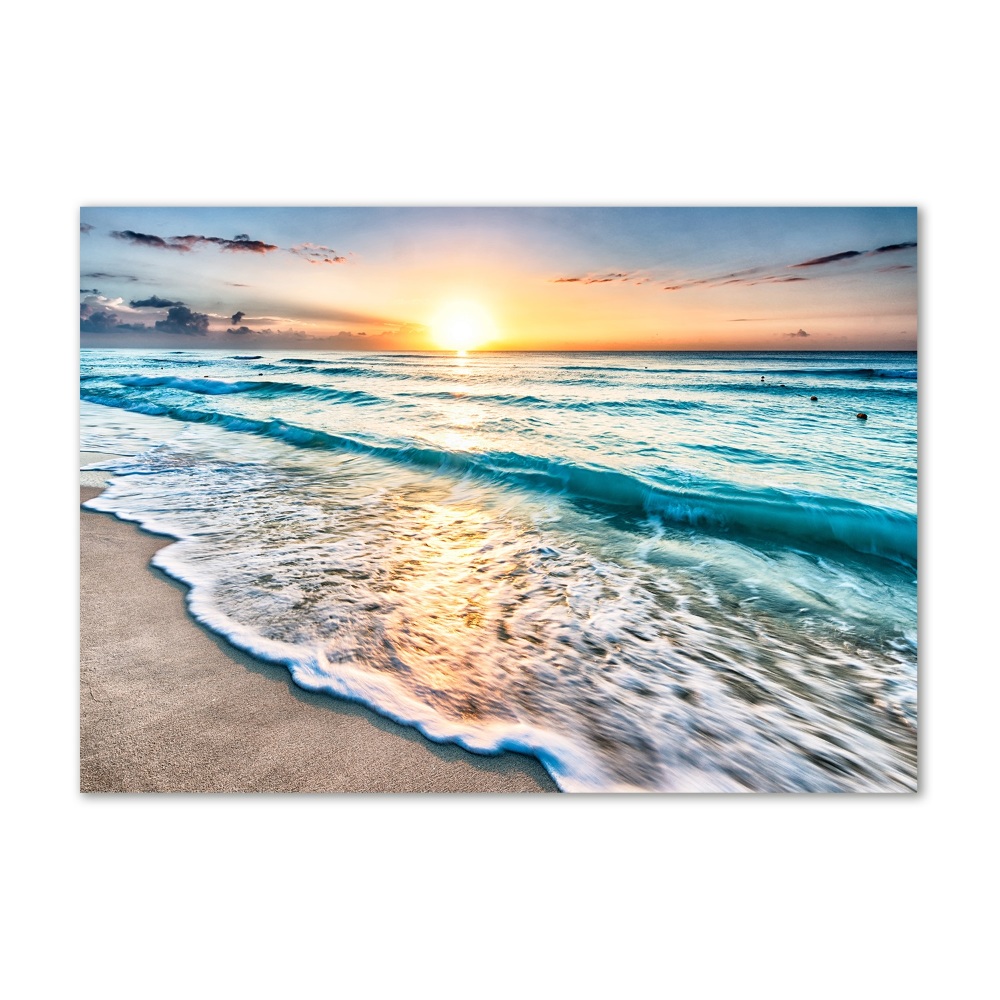 Glass acrylic wall art Sunset beach