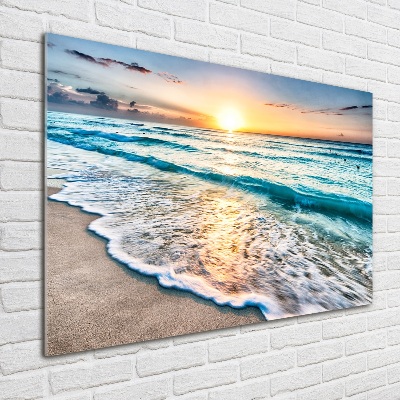 Glass acrylic wall art Sunset beach