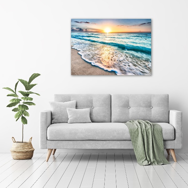 Glass acrylic wall art Sunset beach