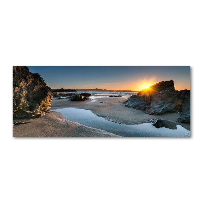 Glass acrylic wall art Beach rocks