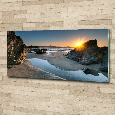 Glass acrylic wall art Beach rocks