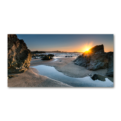 Glass acrylic wall art Beach rocks