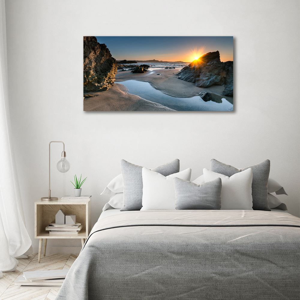 Glass acrylic wall art Beach rocks