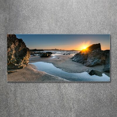 Glass acrylic wall art Beach rocks