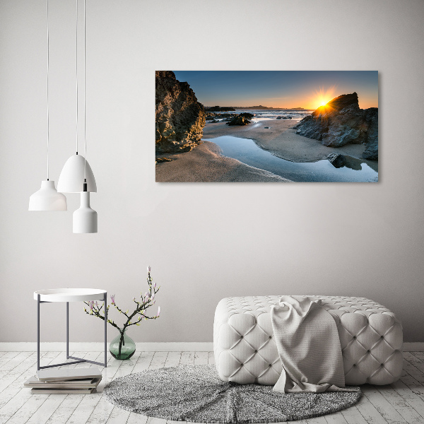 Glass acrylic wall art Beach rocks