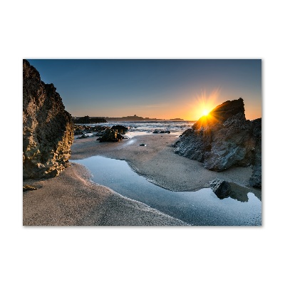 Glass acrylic wall art Beach rocks