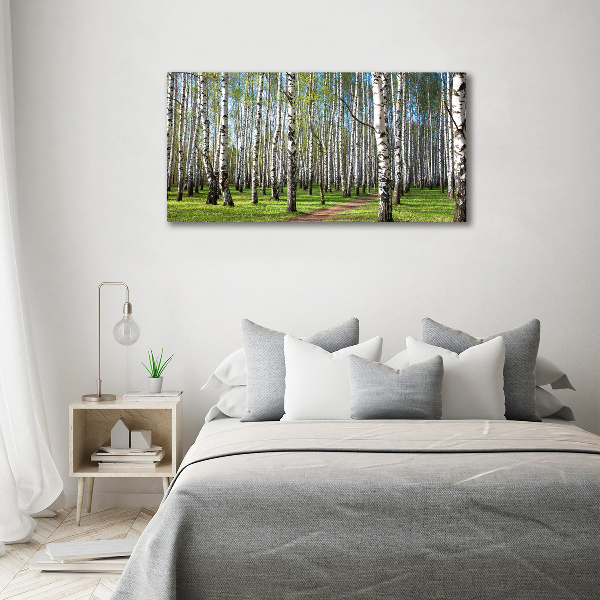 Glass acrylic wall art Birch forest