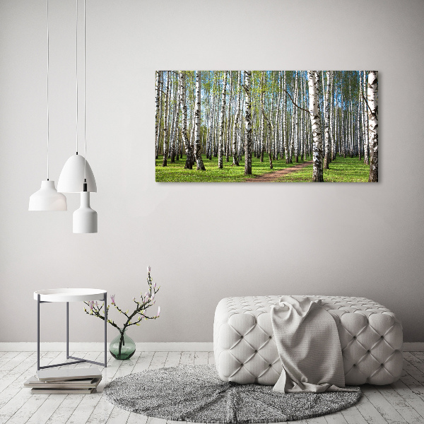 Glass acrylic wall art Birch forest