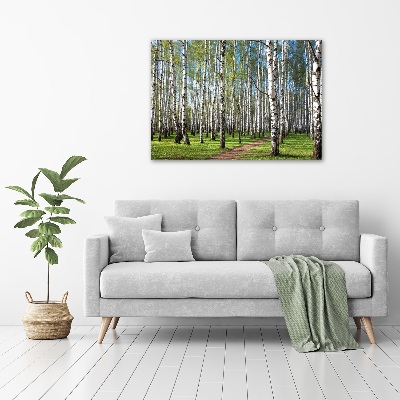 Glass acrylic wall art Birch forest