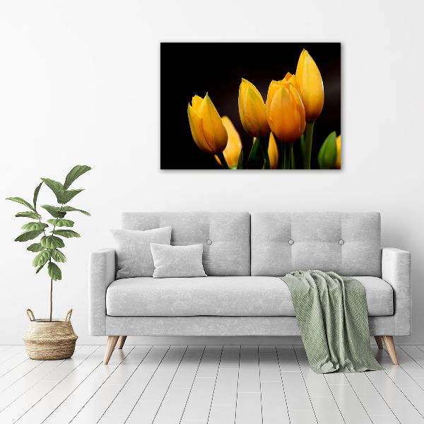 Acrylic print Yellow tulips