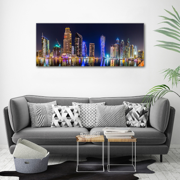 Glass acrylic wall art Dubai at night