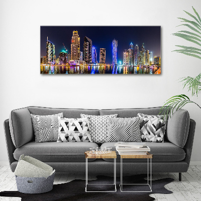 Glass acrylic wall art Dubai at night