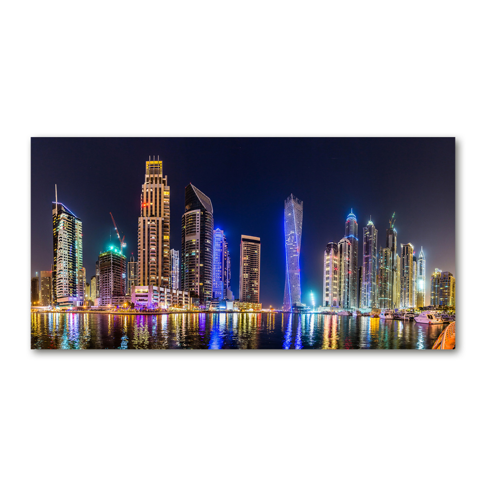 Glass acrylic wall art Dubai at night