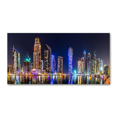 Glass acrylic wall art Dubai at night