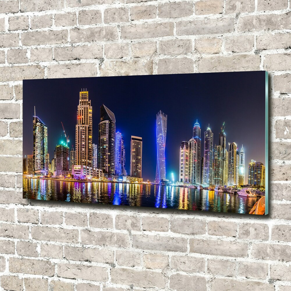 Glass acrylic wall art Dubai at night