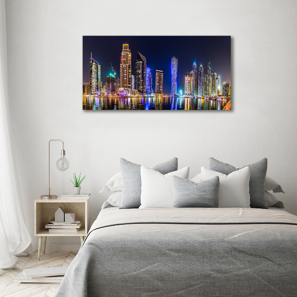 Glass acrylic wall art Dubai at night