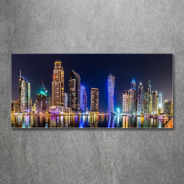 Glass acrylic wall art Dubai at night