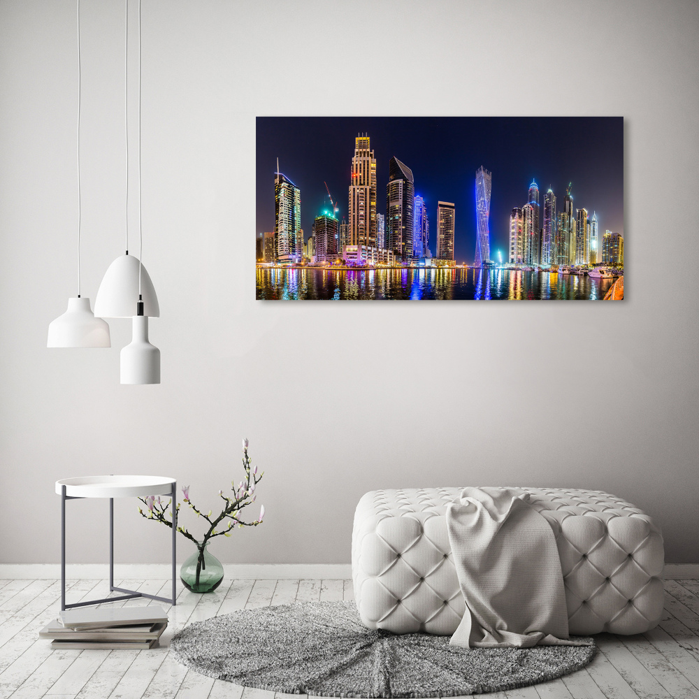 Glass acrylic wall art Dubai at night