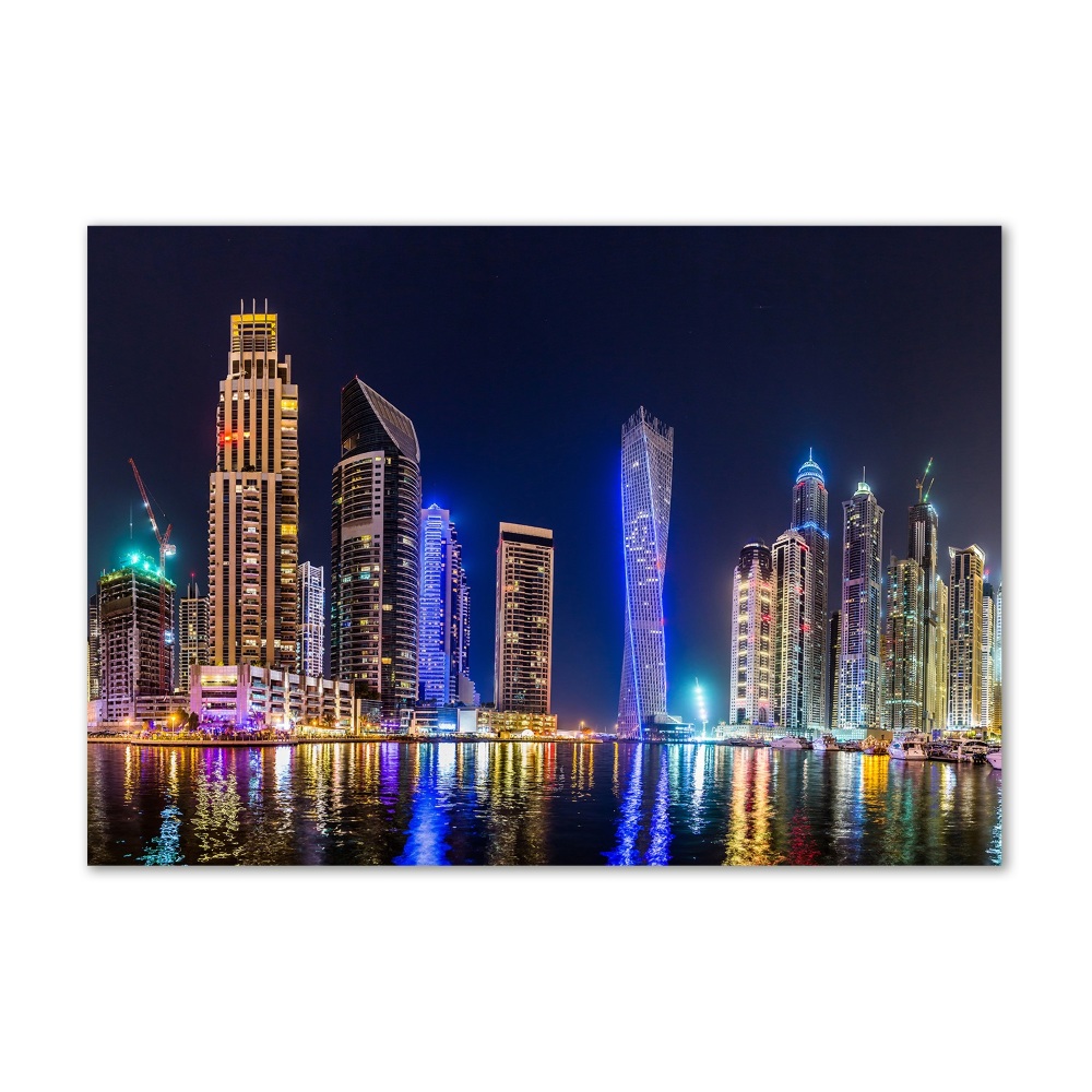 Glass acrylic wall art Dubai at night