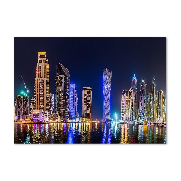 Glass acrylic wall art Dubai at night