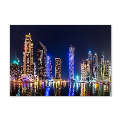 Glass acrylic wall art Dubai at night