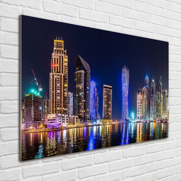 Glass acrylic wall art Dubai at night