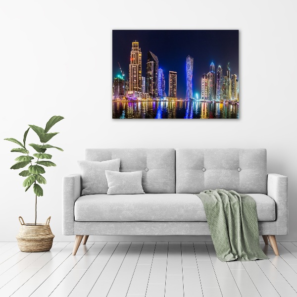 Glass acrylic wall art Dubai at night