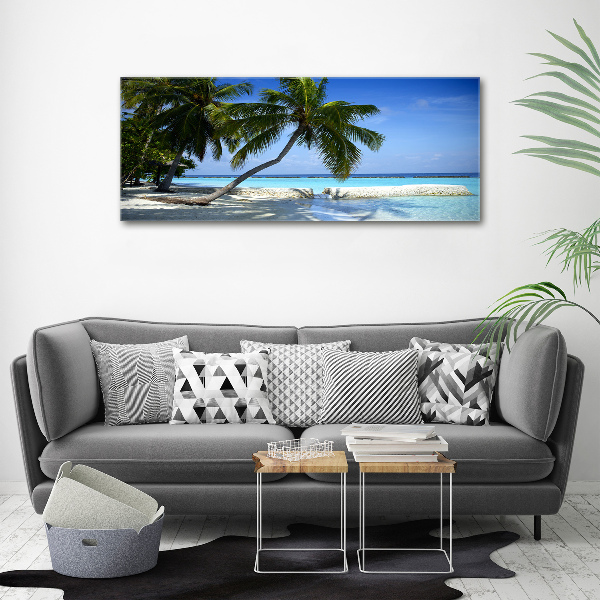 Glass acrylic wall art Tropical beach