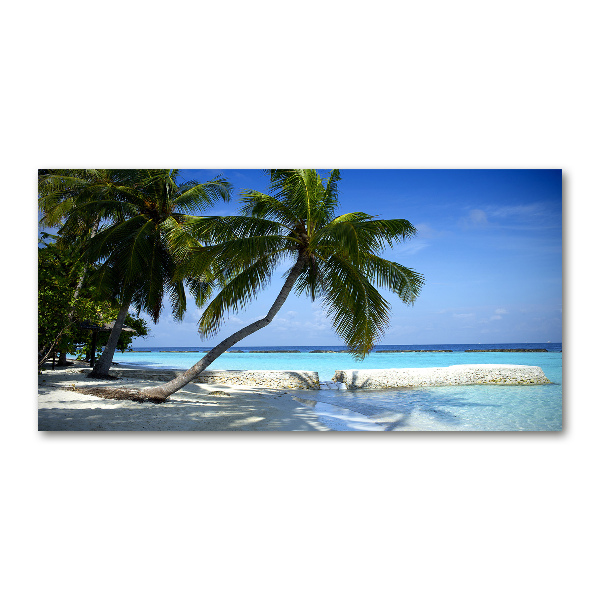 Glass acrylic wall art Tropical beach